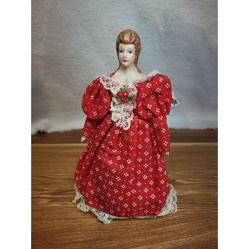 Vintage House Of Hatten Angel Porcelain‎ Christmas Doll Decoration Ornament 7